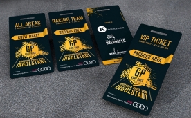 GP-Kartrace . Hochwertige Eintrittskarten für die GP-Lanyards mit Audi Logo